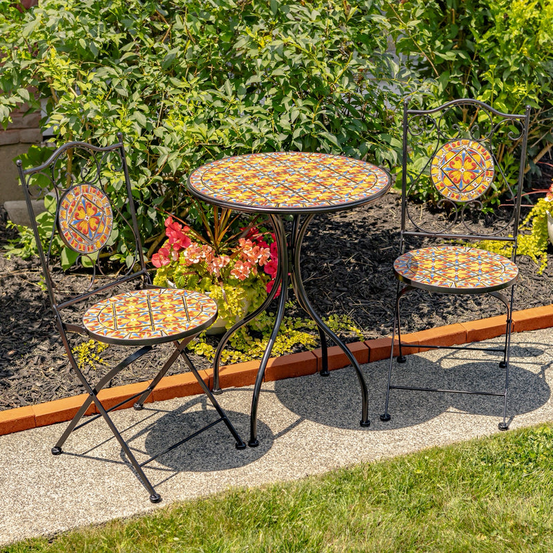 Barcelona Mosaic Bistro Table with 2 Chairs