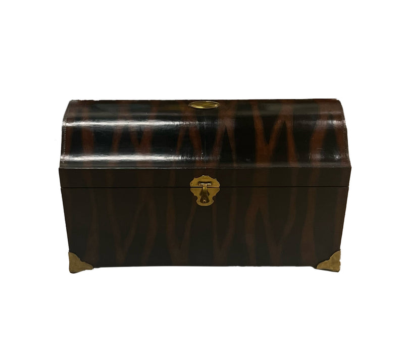 Antique Zebra Leather Trunk