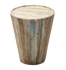 Round Rustic Wood End Table