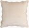 22" Cotton Velvet Scalloped Bone Dawn Pillow