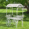 Large Iron Flower Cart White