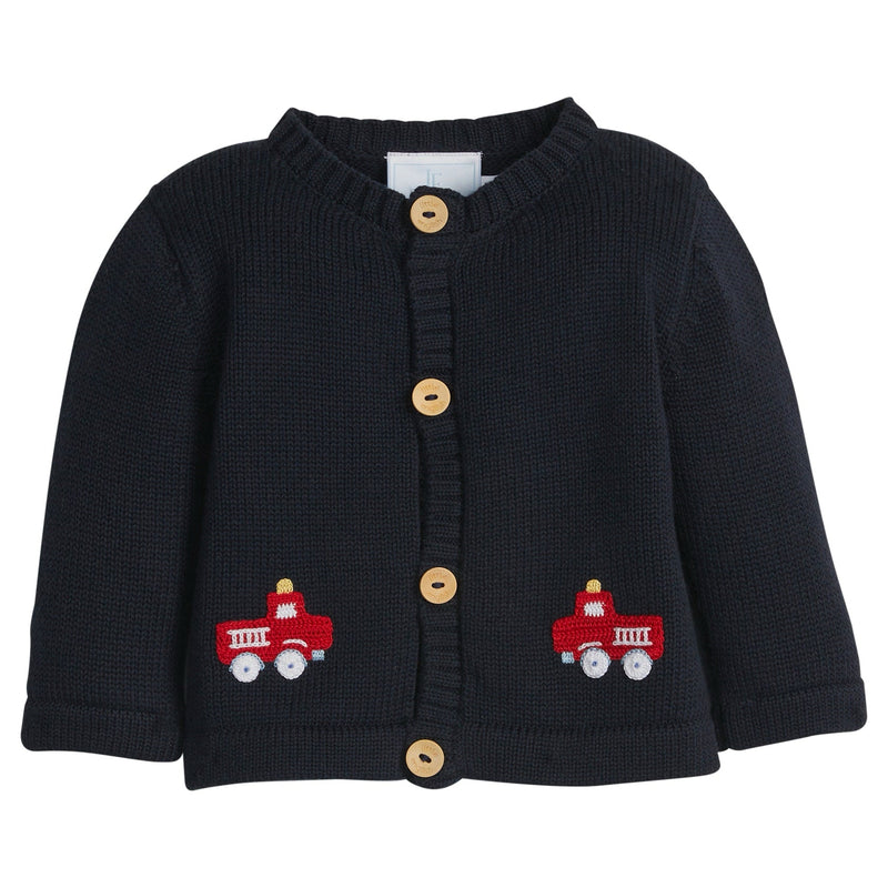 Crochet Cardigan Fire Truck, 18-24m