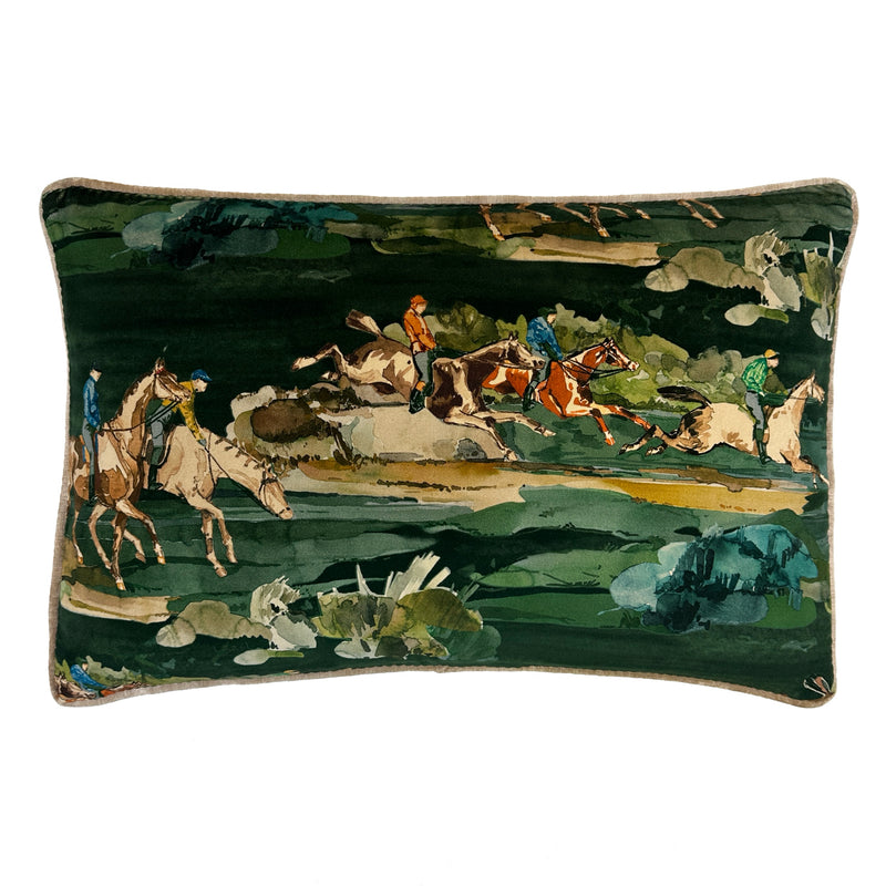 Morning Gallop Teal Down Pillow