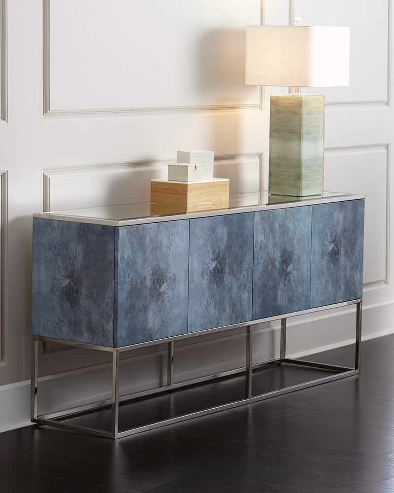 John Richard Blue Console with Chrome