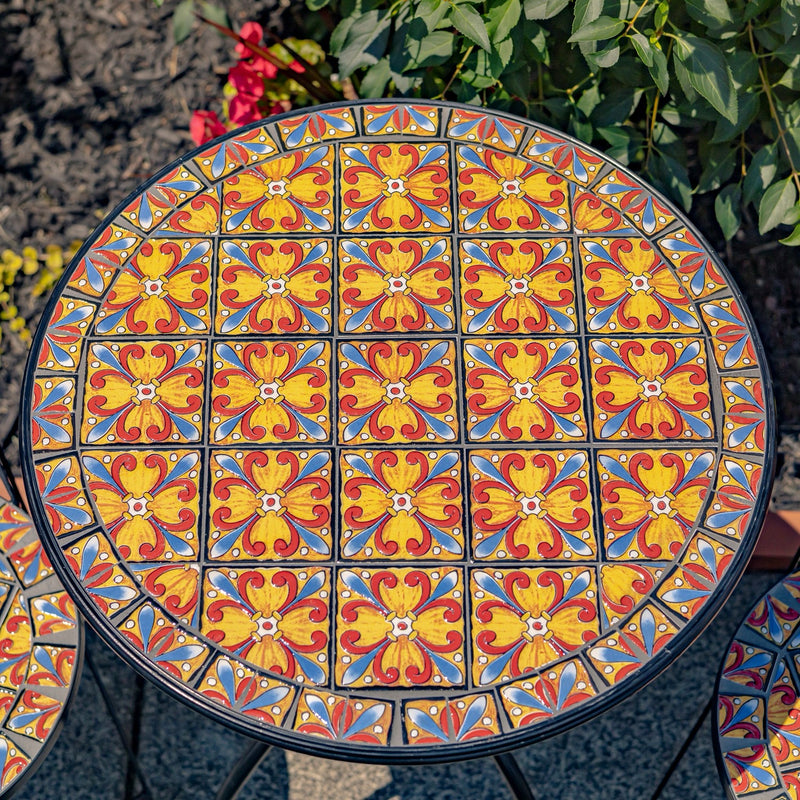 Barcelona Mosaic Bistro Table with 2 Chairs
