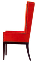 Orange Velvet High Back Chair