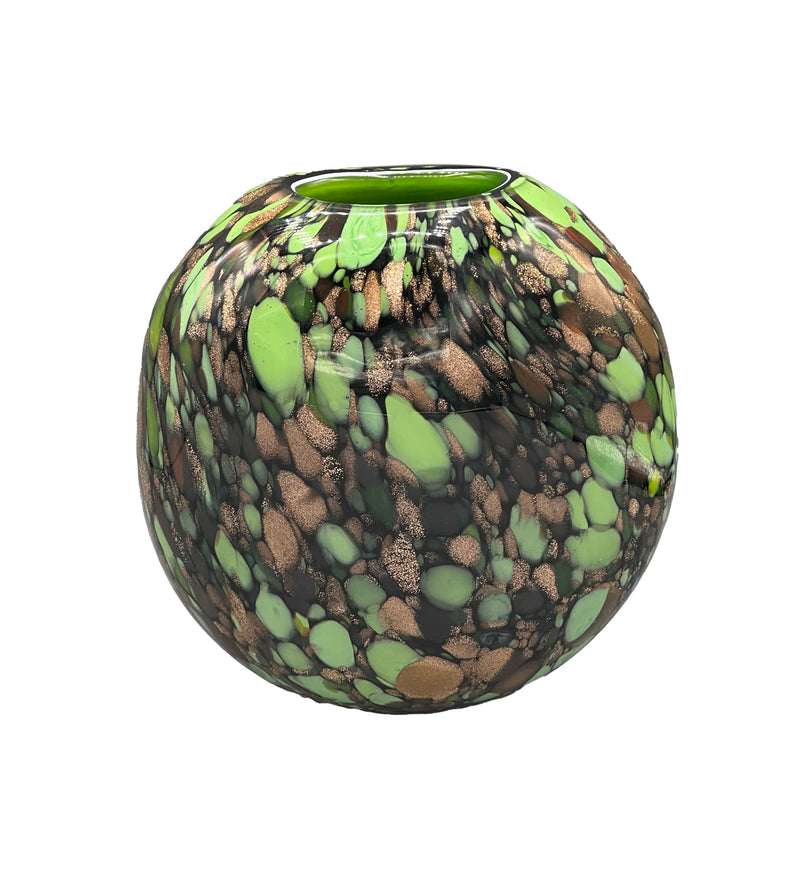 Green Black & Gold Art Glass