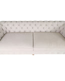 Arhaus Light Grey Button-tufted Sofa