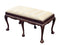 Beige Striped Mahogany Bench