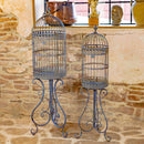 Large Victorian Distressed Cobalt Blue Birdcage Planter