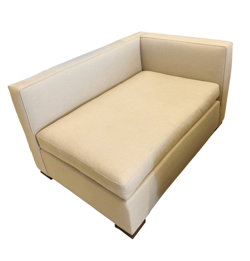 Hickory Beige Linen One Arm Chaise