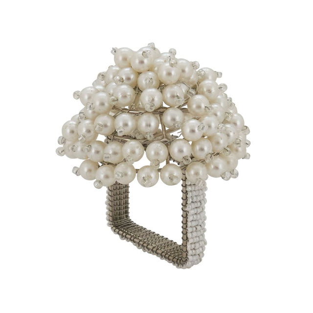 Set of 4 Pearl Dome Napkin Rings
