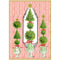 Topiaries with Red Ribbon Boxed Christmas Cards