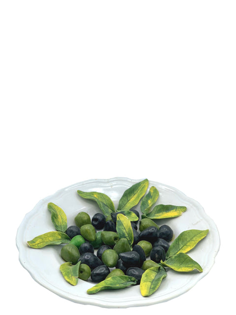 Trompe L'oeil Porcelain Olive Plate