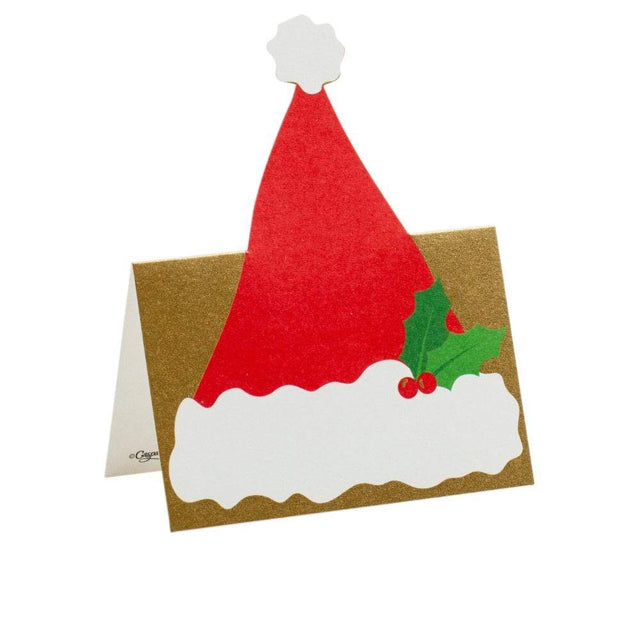 Set of 8 Be Merry Santa Hat Place Cards