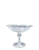 Etched Flower and Leaf Pattern Compote