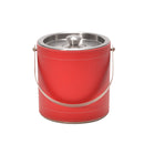 Red Leatherette Stitched Ice Bucket