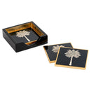 Set of 4 Grand Palms Black Coasters