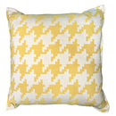 Yellow and White Houndstooth Pillow