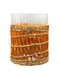 Orange Wicker Wrapped Lantern Jar