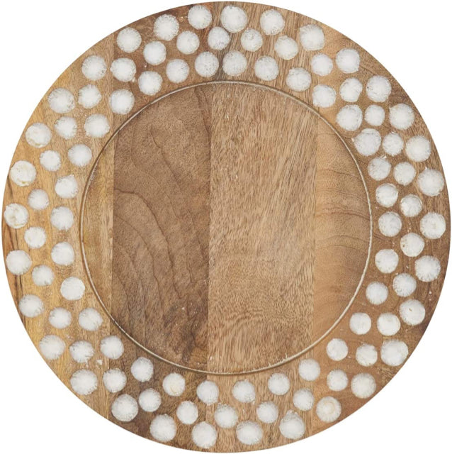 Set of 4 Dot Wooden Charger