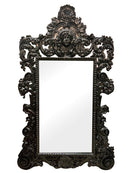 Large Black Carved Mirror