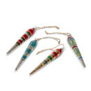 Retro Painted Glass Icicle Ornament, Assorted