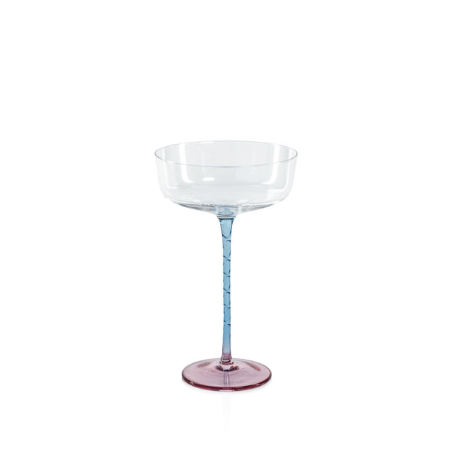 Set of 4 Vicenza Pink & Blue Martini Glasses