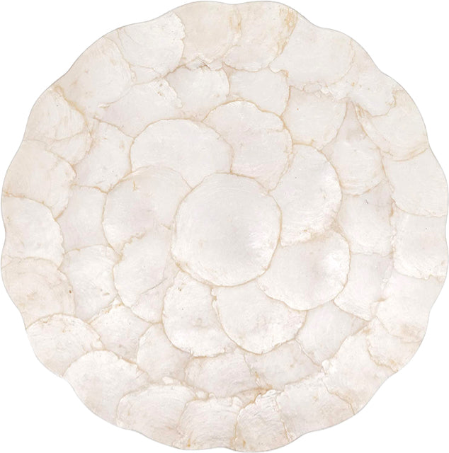 Set of 4 Ivory Capiz Scalloped Placemats