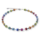 Silver Geocube Multi Color Polaris Necklace