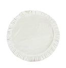 Set of 4 Round Ruffle Velvet Cream Placemats