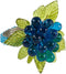 Set of 4 Aqua Flower Bead Napkin Rings