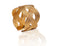 Set 4 Gold Napkin Rings Woven Design