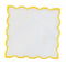 Set of 4 Yellow Scalloped Edge Cocktail Napkins