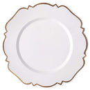 Set of 4 White Block Abbey Chargers