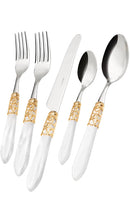 Melodia White/Gold 5-Piece Flatware Set