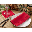 Set of 4 Red Napkins with Hemstitched Border