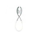 Kiss Silver Salad Tongs with White Handle