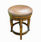 Set of 3 Front Gate Brown Leather Bar Stools