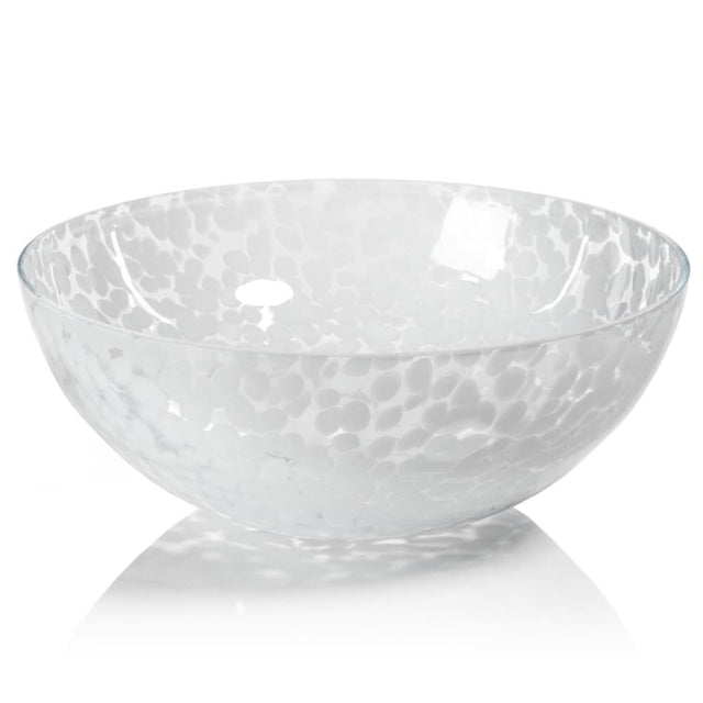 Liguria White Confetti Glass Bowl