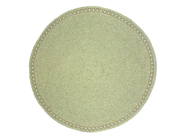 Glass Beaded Placemat with Pearl Border