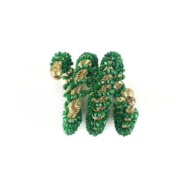 Set of 4 Wrapped Beaded Napkin Rings