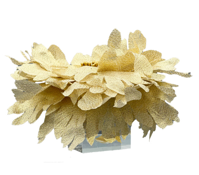 Set of 4 Gold Metalic Flower Napkin Rings