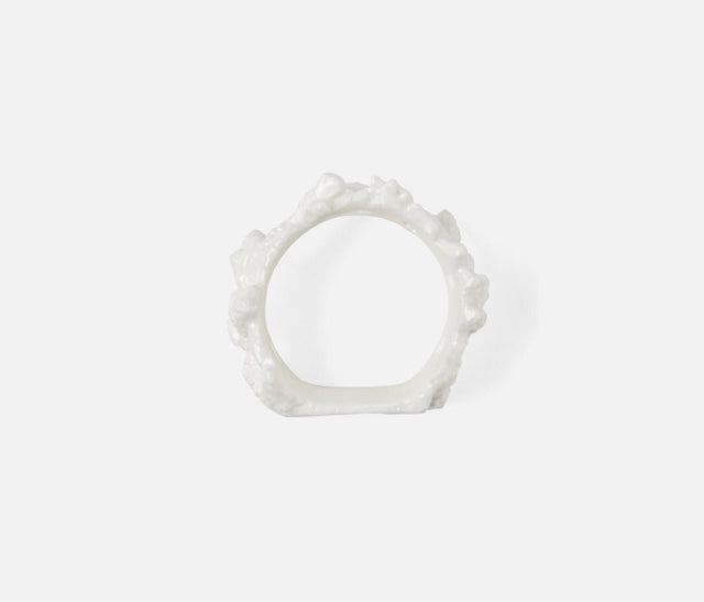 Set of 4 Greta Porcelain Coral Napkin Rings