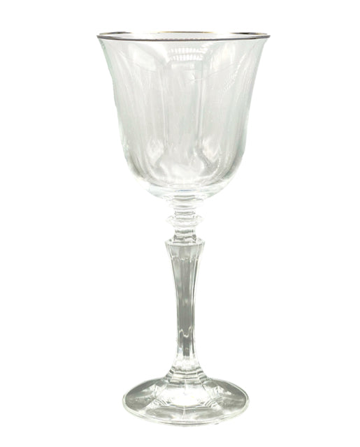 Set of 6 Silver Rim Wine Glasses