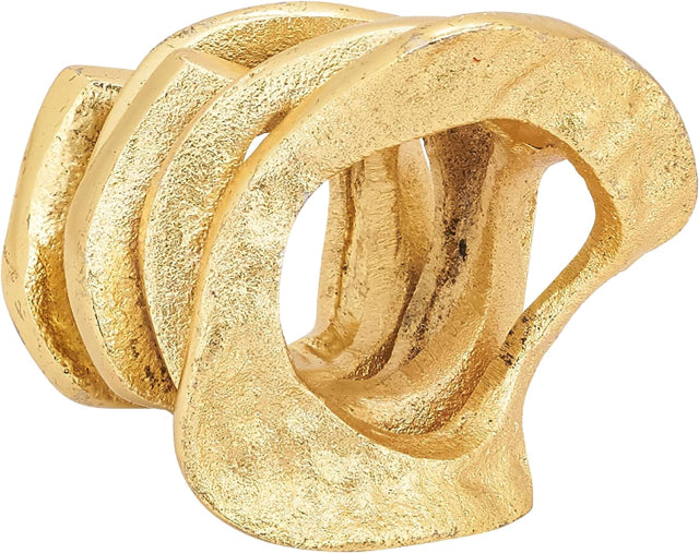 Set of 4 Gold Wavy Stacked Napkin Rings