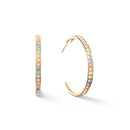 Gold Hoops with Multi Color Crystals