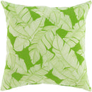 Green and White Leaf Outdoor Toss Pillow