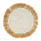 Set of 4 White Natural Round Rafia Placemats