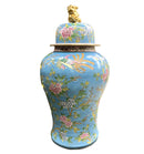 Turquoise Urn with Foo Dog on Lid
